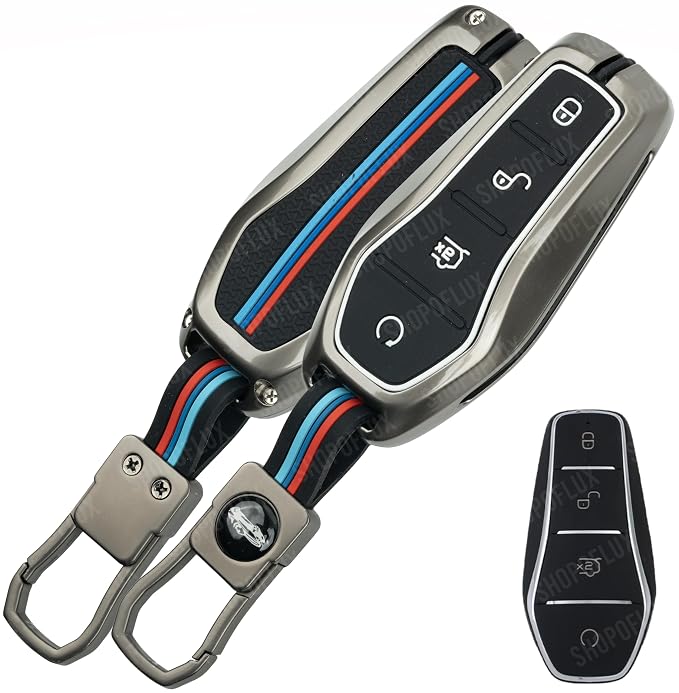 Metal Car Key Cover Compatible for BYD Atto 3 - Black - Image 2