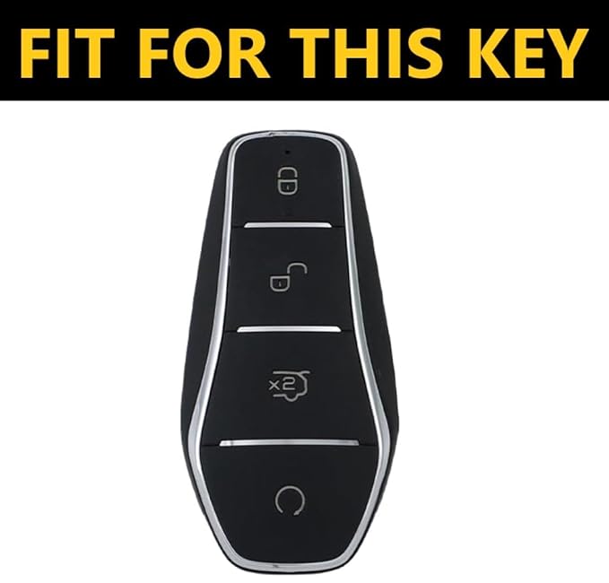 Metal Car Key Cover Compatible for BYD Atto 3 - Black - Image 1