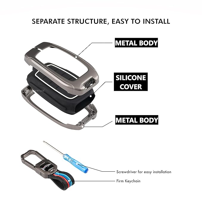Metal Car Key Cover Compatible for BYD Atto 3 - Black - Image 4