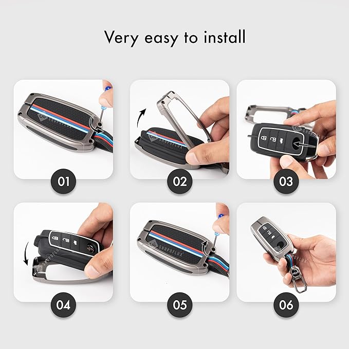 Metal Car Key Cover Compatible for BYD Atto 3 - Black - Image 3