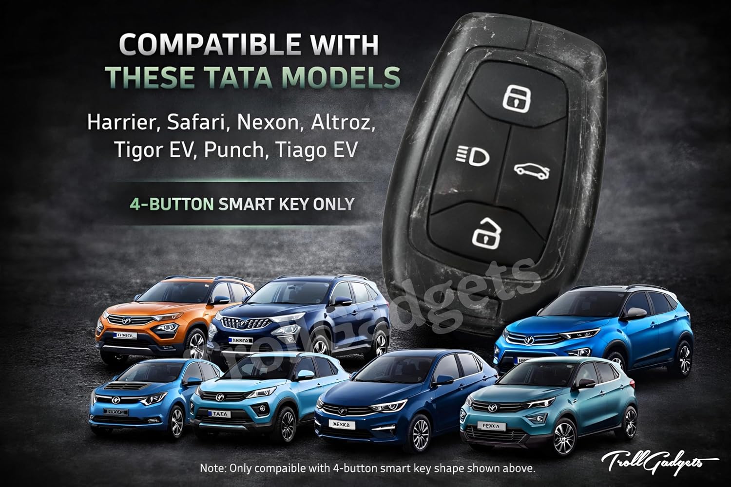 Car Key Cover for Tata 4 Button Smart Key - Image 3